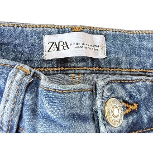 Zara Medium Wash Denim High Rise Skinny Jeans Size 12 - Picture 3 of 6
